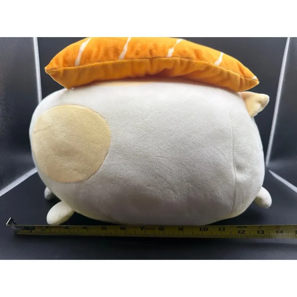 San-X Sumikko Gurashi Neko Salmon Nigiri Sushi Cat 15” Plush Round1 Kawaii